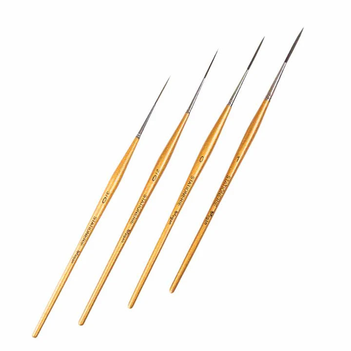 Stationerie Signature Synthetic Handmade Long Bristle Liner Set Of 4 Gold Edition
