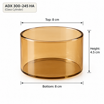 ADX 300 - 245 HA CANDLE GLASS JAR ( COLOUR = TRANSPARENT BROWN SET OF 6PC