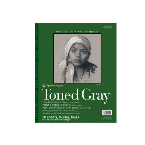 Strathmore 400 Series Toned Gray Cool Grey Smooth 118 GSM Paper 50 Sheets